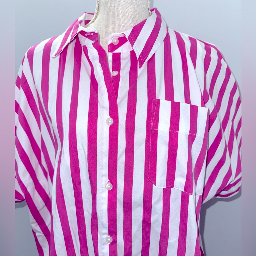 Striped Shirt Dress - Picture 3 of 8